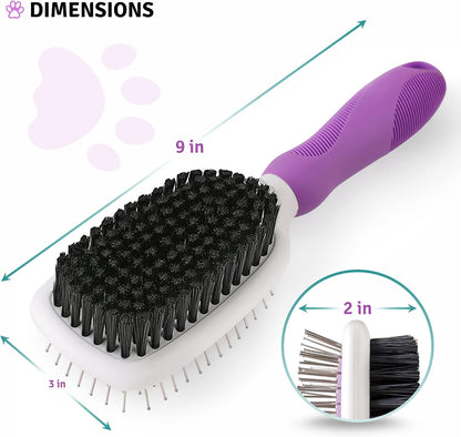 Poodlie dual sided professional pet brush for dog and cat coat care.