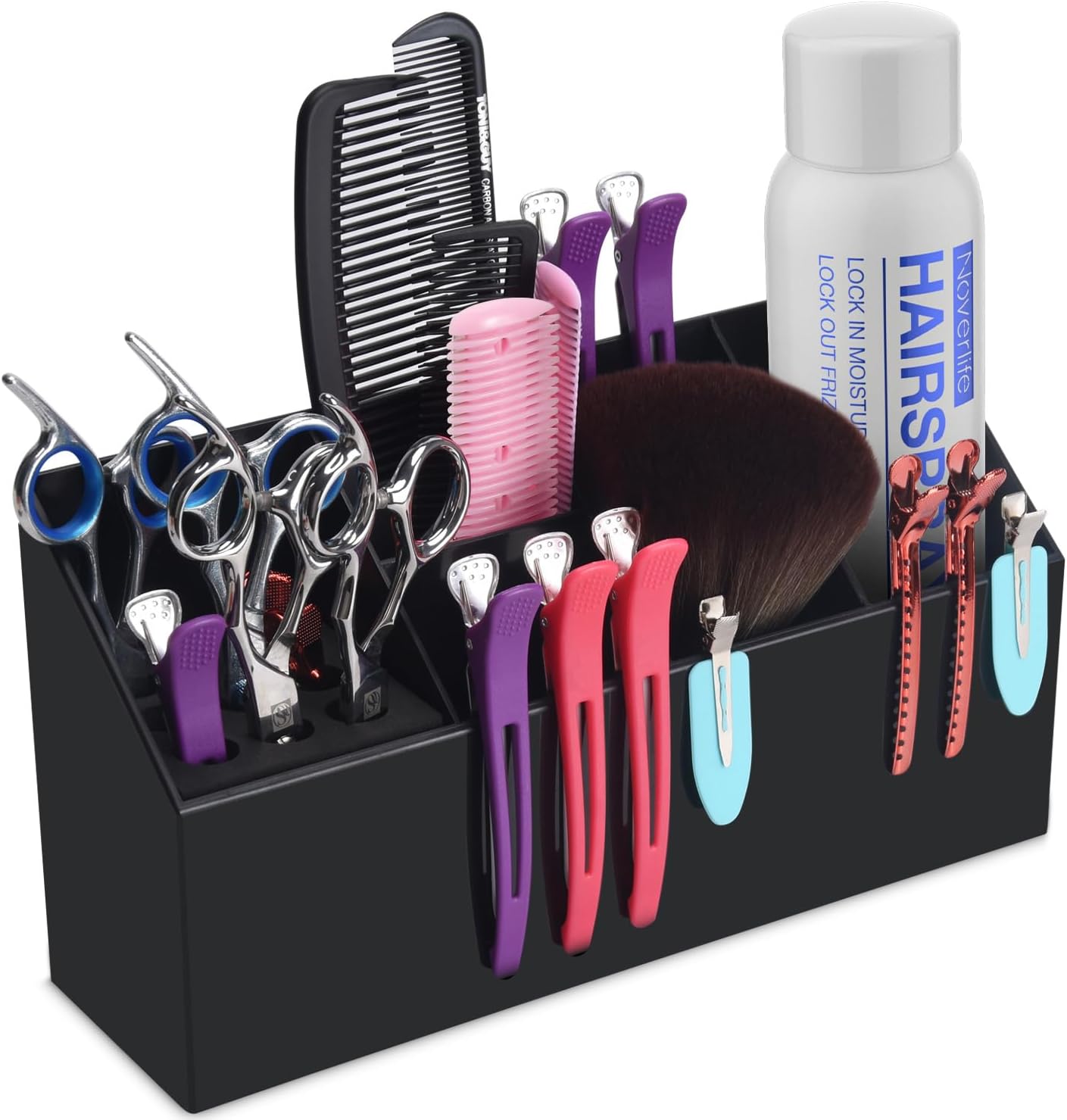 Noverlife hair scissors large storage box front view salon organizer