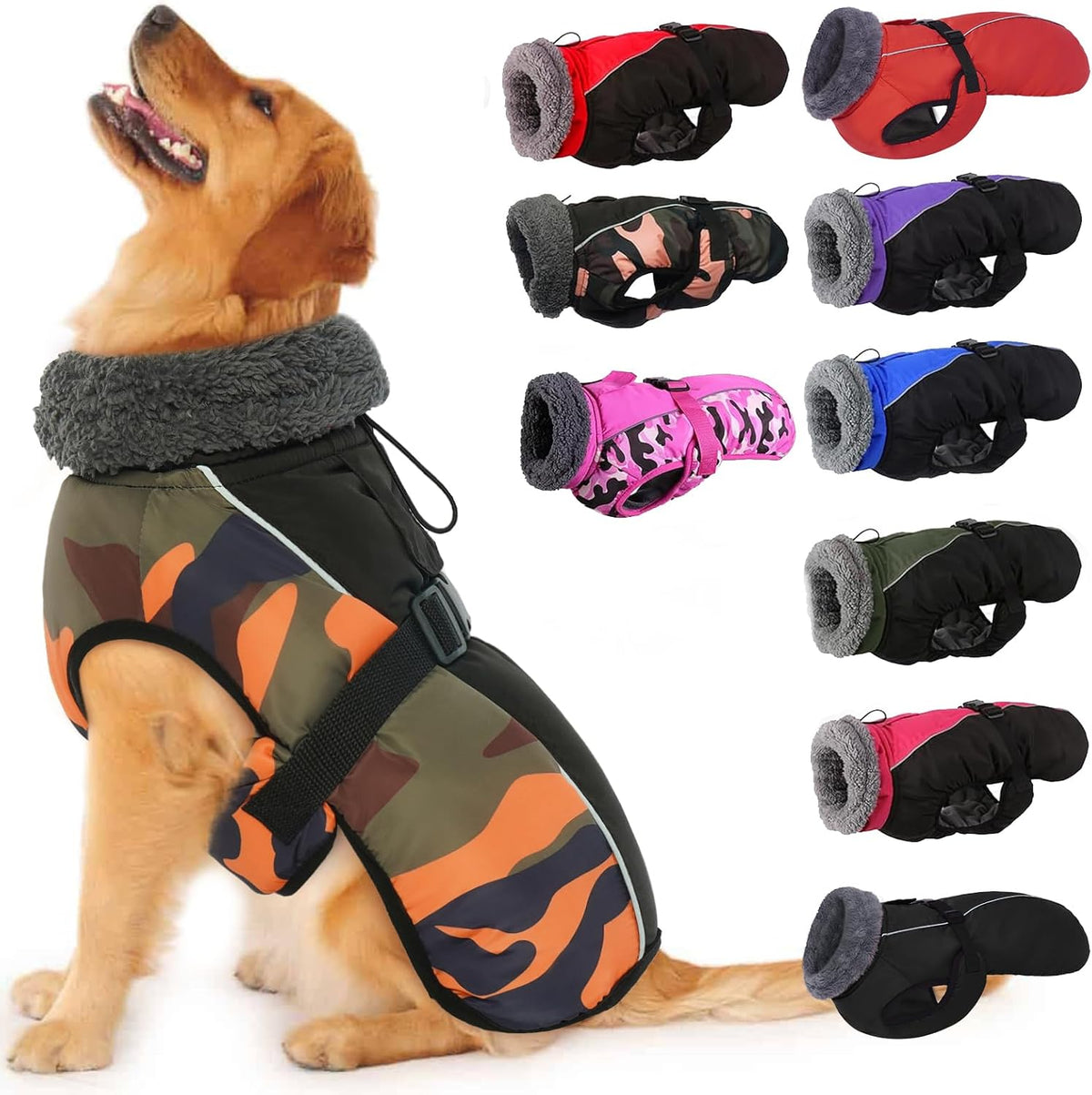IECOii Extra Warm Dog Coat - Reflective Adjustable Jacket With Buckle Fleece Turtleneck for Cold Weather - Soft Winter Coat for Small Medium Extra Large Dogs - Image 13