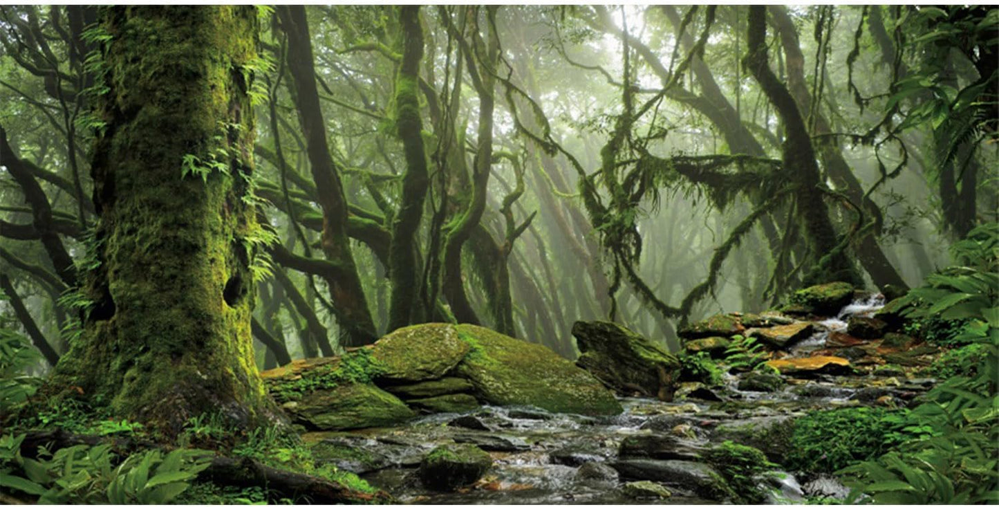 AWERT 36x18 inches tropical forest backdrop packaging with EVA double sided tape pieces