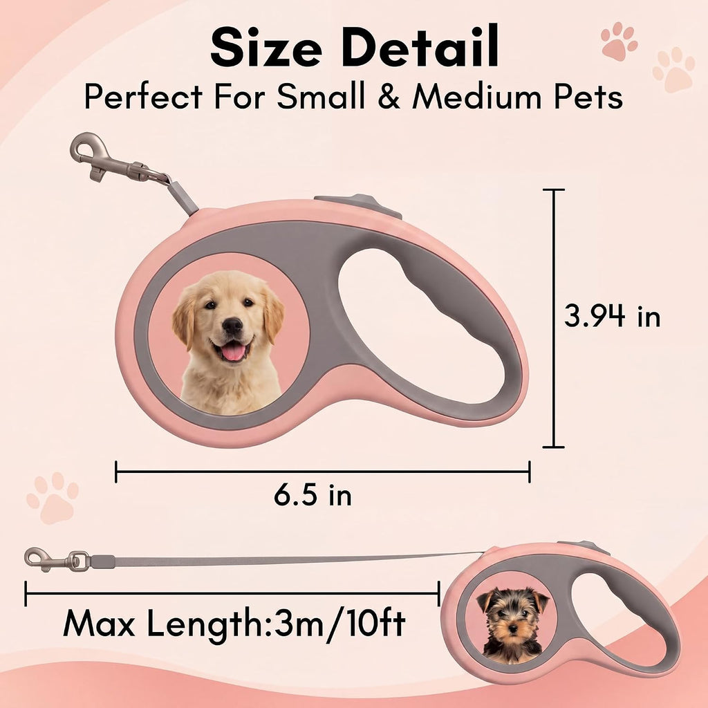 Side profile of Amesuspes retractable leash with ergonomic grip handle