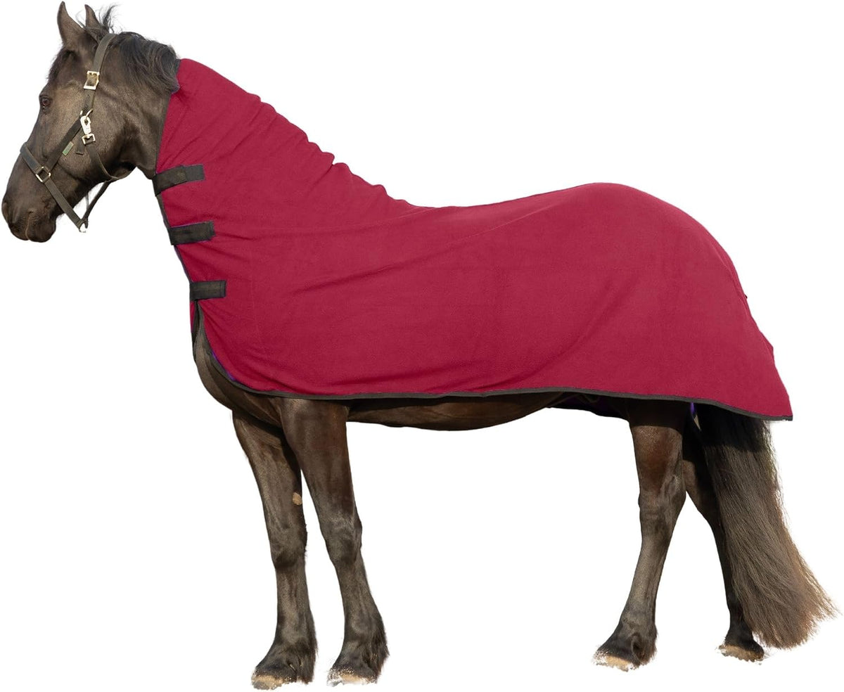 RESISTANCE Fleece Contour Horse Cooler - Anti-Sweat Moisture Wicking, 3 Quick-Grip Neck Closures, Tail Cord, Durable Hemmed Edges, Polar Soft Fleece, Post-Exercise Cool Down - Image 10