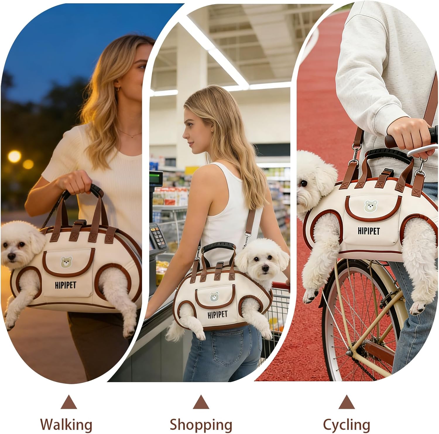 DZ Duozhan Dog Lift Harness for Small Dogs, Full Body Support Sling with Adjustable Handle for Senior Injured Disabled Pets, Hands-Free Shoulder Pet Carrier (Beige, Medium) - Image 4