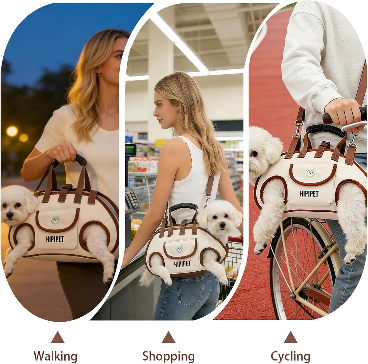 DZ Duozhan Dog Lift Harness for Small Dogs, Full Body Support Sling with Adjustable Handle for Senior Injured Disabled Pets, Hands-Free Shoulder Pet Carrier (Beige, Medium) - Image 4