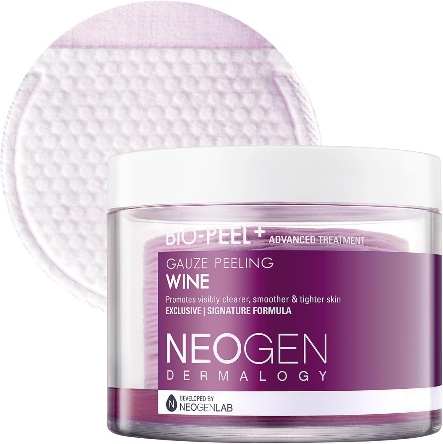 NEOGENLAB Dermalogy Bio-Peel Gauze Peeling Pads Wine jar front view