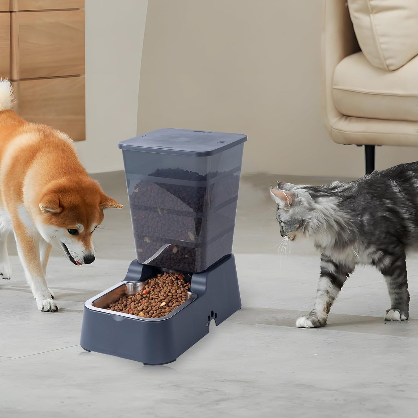 BPA free plastic Meikuler pets auto feeder hopper and water bottle detachment guide