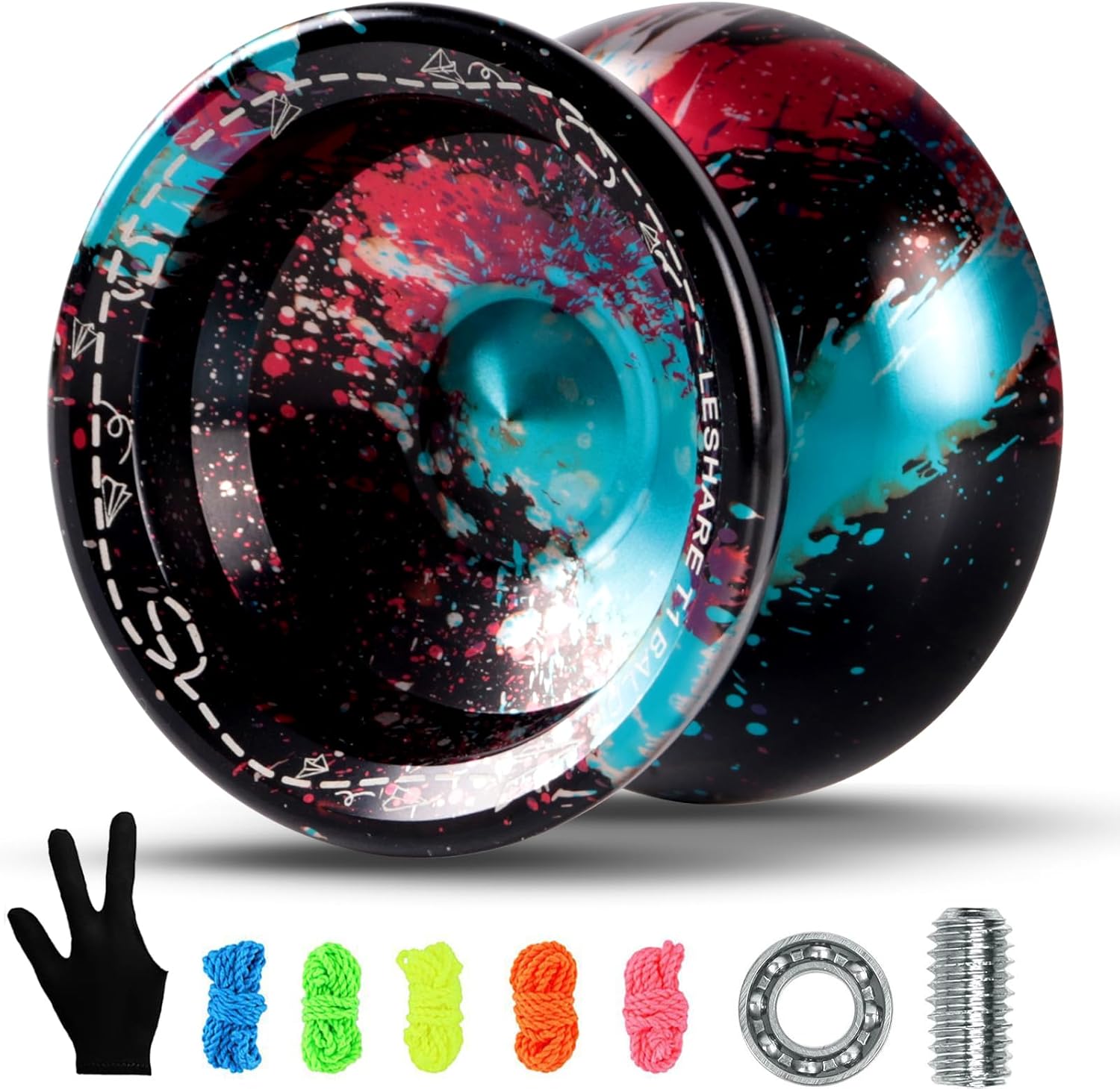 Joleshare T1 metal yoyo front view with accessories
