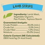 High protein natural lamb jerky treats for all dog breeds