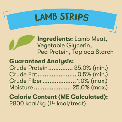High protein natural lamb jerky treats for all dog breeds