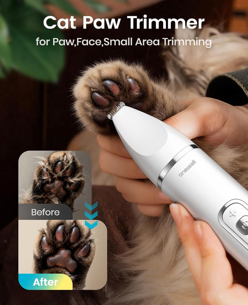 Digital screen view displaying the battery percentage and active speed setting on the cordless shaver.