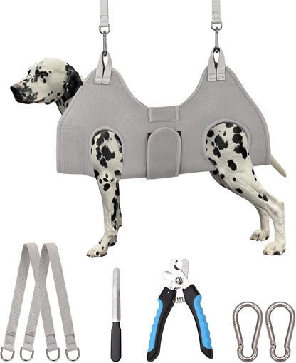 Side view of Kkiimatt small dog grooming sling setup