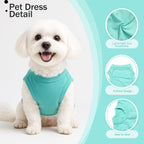 Uswalnna small pet clothing set featuring dark green lightweight dog t-shirt.