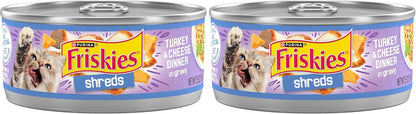 Purina Friskies Shreds Turkey and Cheese Dinner in Gravy High Protein Wet Cat Food - (Pack of 24) 5.5 oz. Cans - Image 11