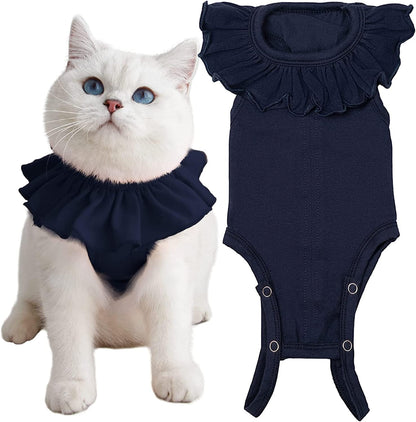 Cat Recovery Suit for Abdominal Wounds and Skin Diseases, Breathable Surgical Recovery Shirt After Surgery Wear Anti Licking Wounds,E-Collar Alternative for Cats Pet Kitten(RSC01-pink-s) - Image 15
