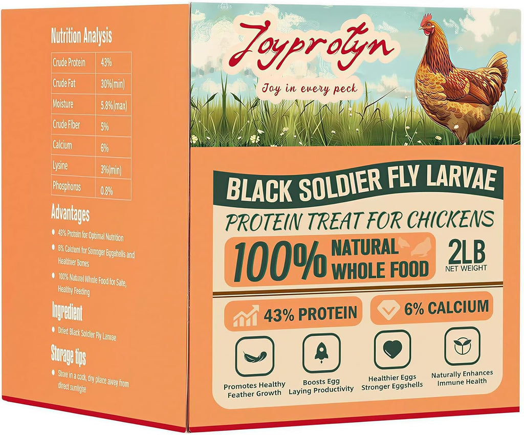 5LB Non-GMO Dried Black Soldier Fly Larvae for Chickens - 85X More Calcium Grubs Than Mealworms for Strong Eggshells & Healthy Growth - High Protein for Chickens, Birds, Ducks, Geese & Pets - Image 12