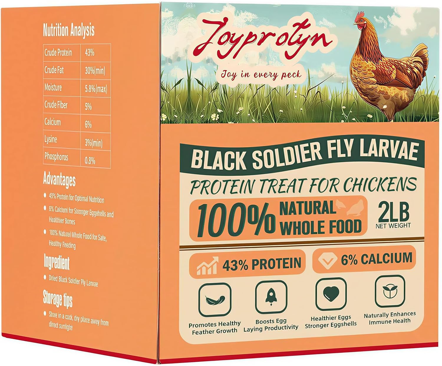 5LB Non-GMO Dried Black Soldier Fly Larvae for Chickens - 85X More Calcium Grubs Than Mealworms for Strong Eggshells & Healthy Growth - High Protein for Chickens, Birds, Ducks, Geese & Pets - Image 12