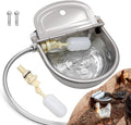 Essilnn automatic dog water dispenser front view stainless steel self filling trough