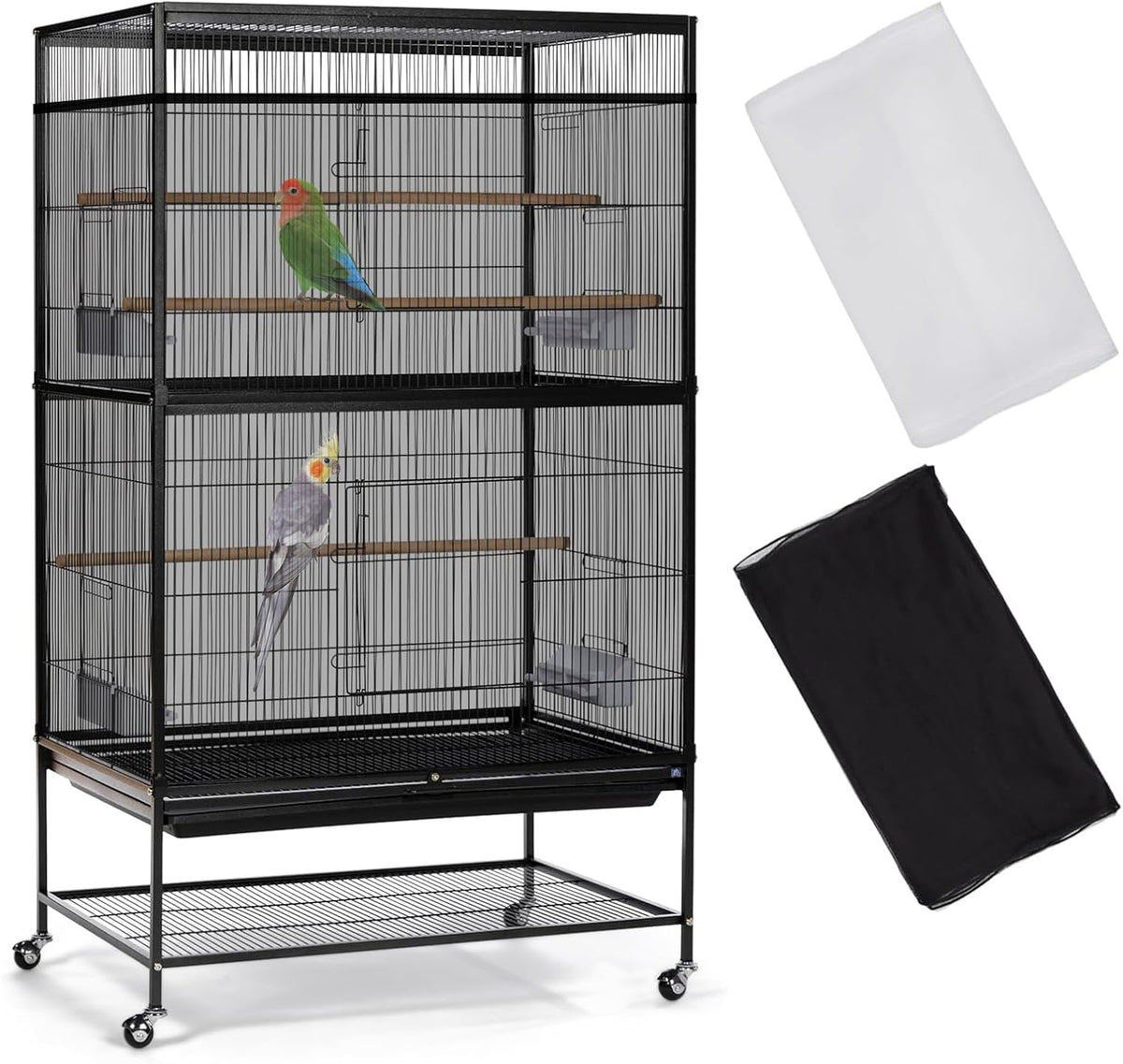 Comparison of bird cage with and without ASOCEA seed catcher