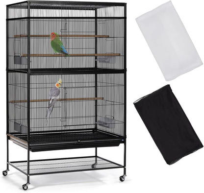 ASOCEA large black bird cage cover providing glare protection for birds