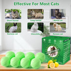 Close up of Mimo Style cat deterrent ball and mesh bag set