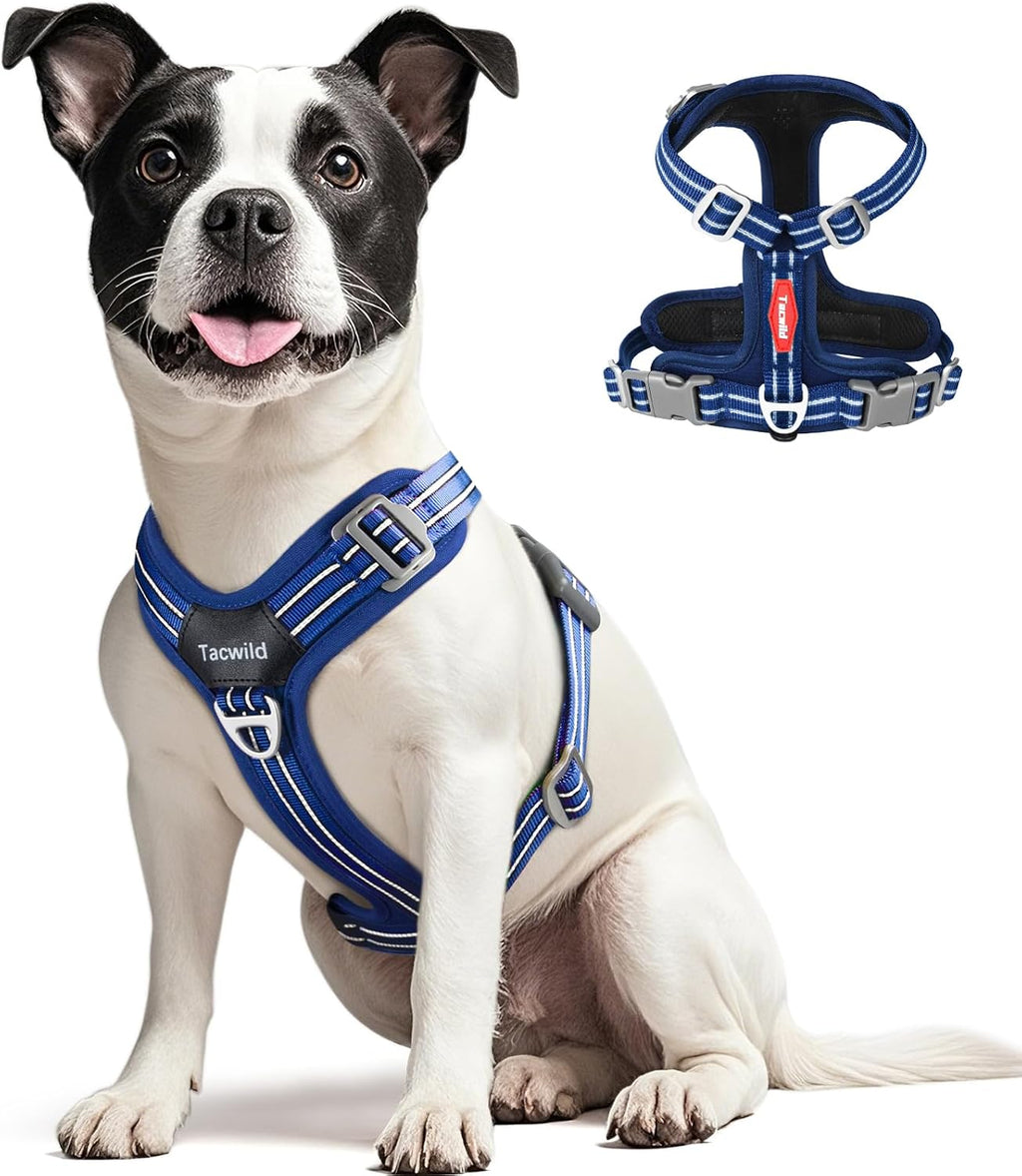 No Pull Dog Harness - Adjustable Reflective Dog Vest with Metal Snap, Soft Breathable Mesh No Choke Puppy Harness, Easy to Put on & Take Off (Blue-S) - Image 10