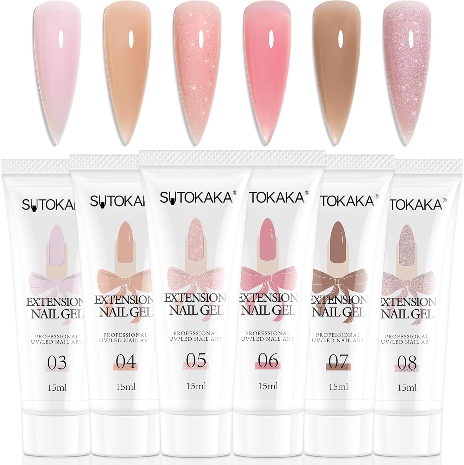 Thr3e Strokes 6 Colors Poly Nail Gel Kit front view