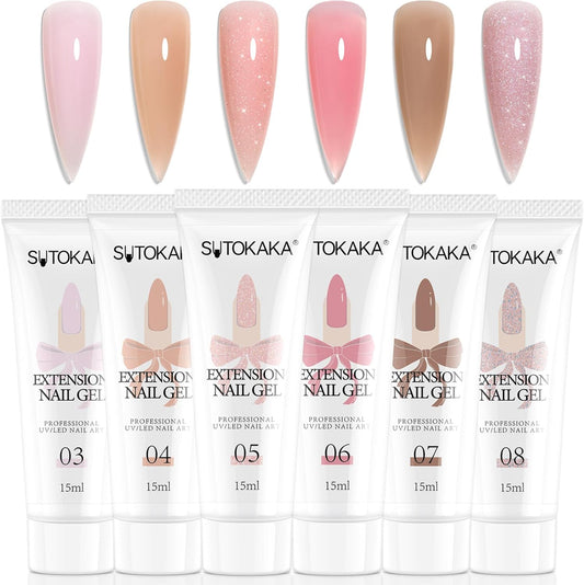 Thr3e Strokes 6 Colors Poly Nail Gel Kit front view