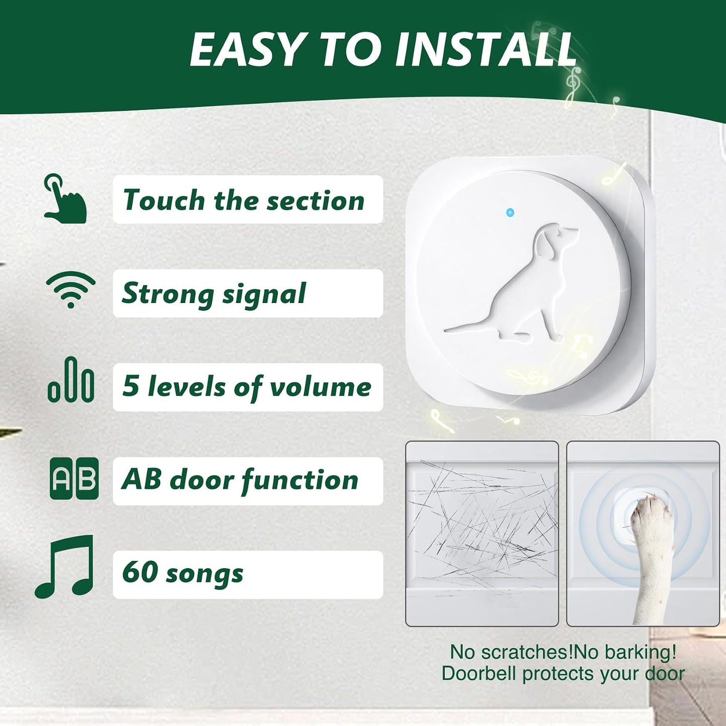 Wireless receiver unit for pet training doorbell
