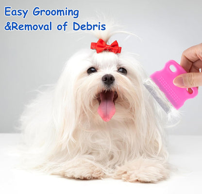 Compact flea comb ideal for small animals like rabbits and fluffy puppies.