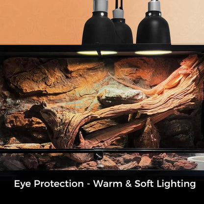 Reptitrip 150 watt incandescent basking spot lamp close up highlighting the standard E26 screw base.