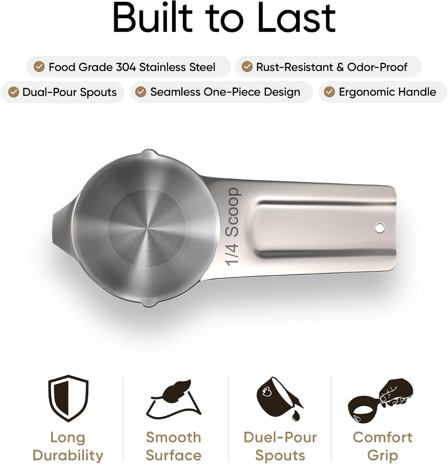 Close up of Color Up stainless steel pet scoop handle