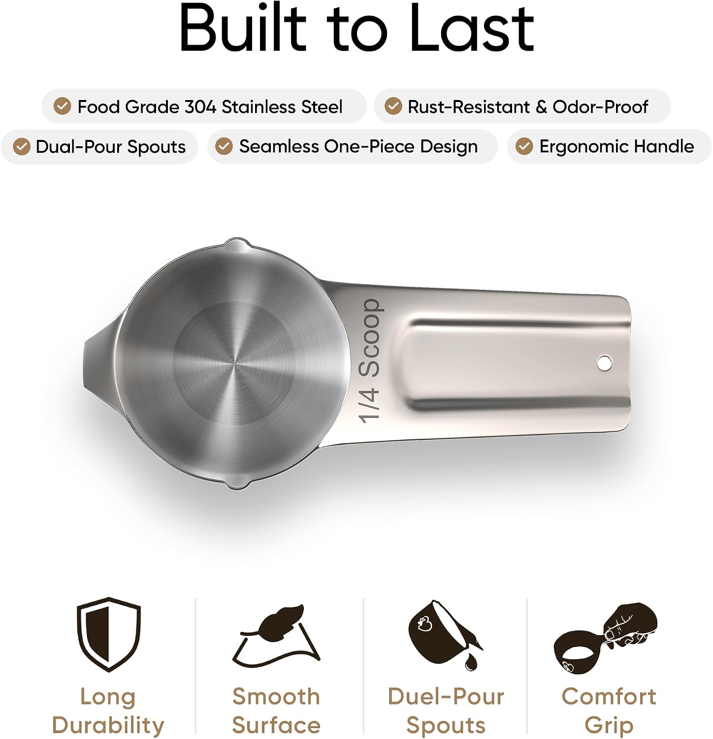 Close up of Color Up stainless steel pet scoop handle