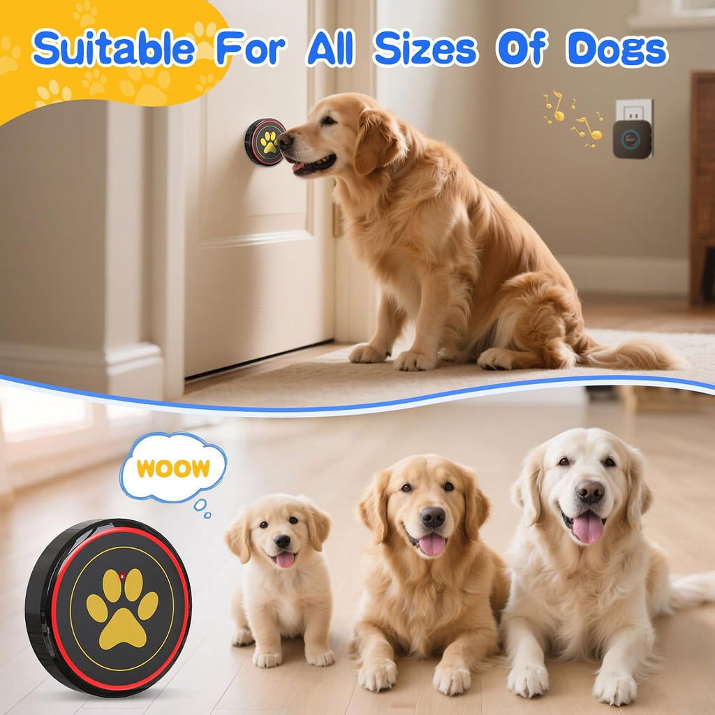 ChunHee Dog Bells for Door, Wireless Dog Doorbell for Potty Training, Dog Bells to Go Outside, Dog Potty Bell with Waterproof Button, 55 Chimes & Adjustable Volume - Image 8