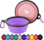 Collapsible Dog Bowls for Travel, 2-Pack Dog Portable Water Bowl for Dogs Cats Pet Foldable Feeding Watering Dish for Traveling Camping with Carabiners, BPA Free (Grey&Black, Small (Pack of 2)) - Image 10