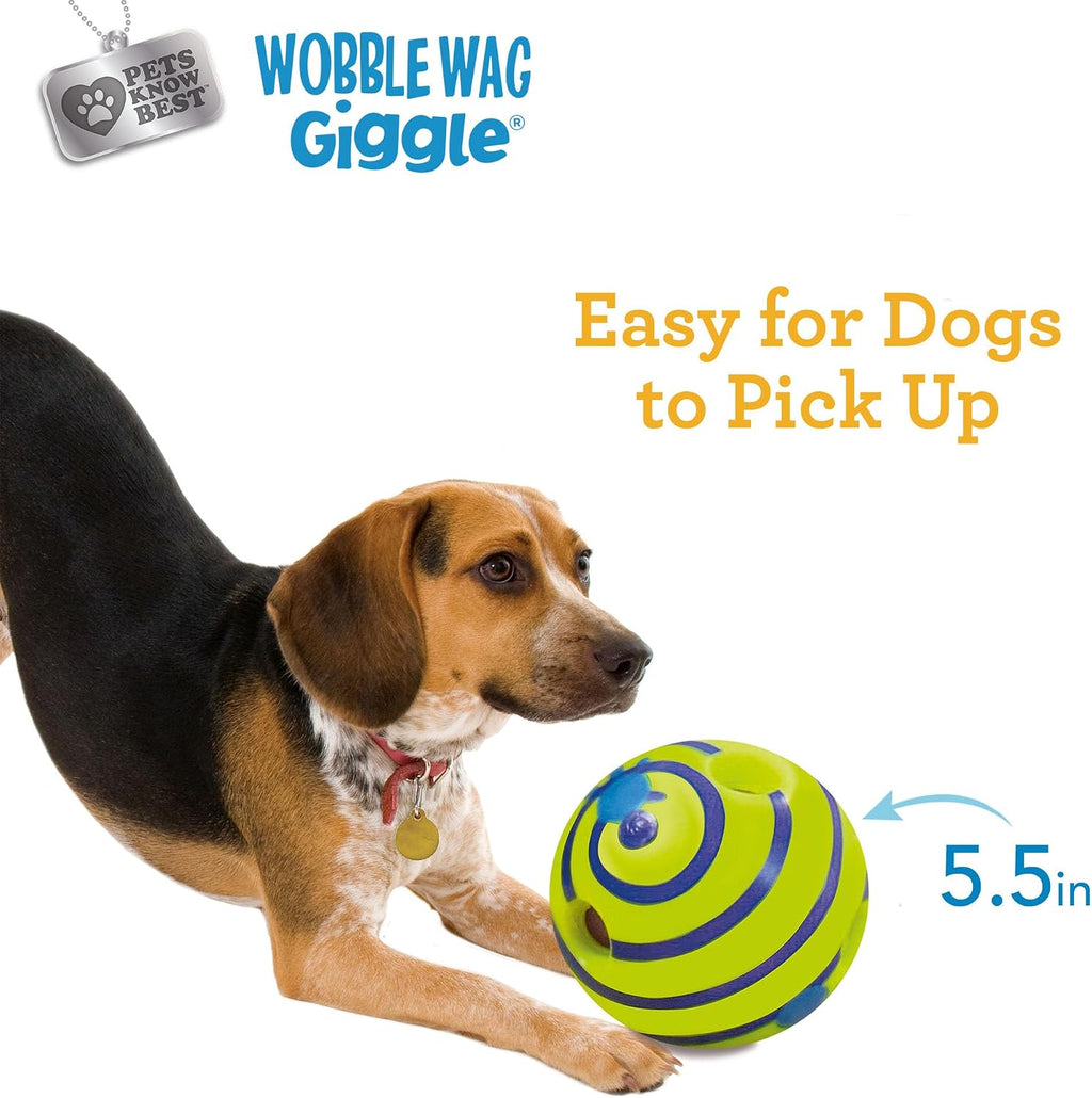 Authentic USA imported Wobble Wag Giggle Ball product packaging