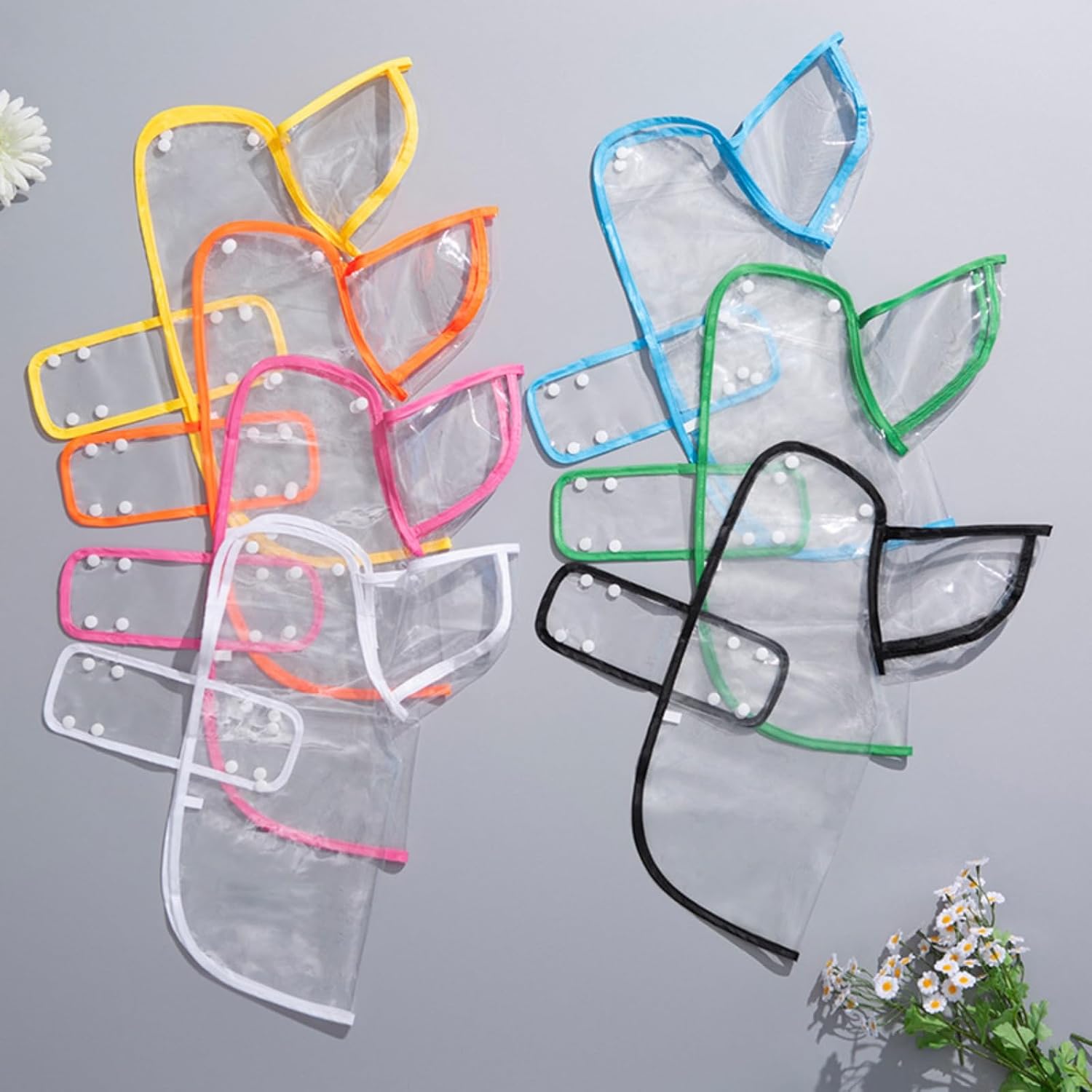 Durable water resistant clear dog apparel folded for travel storage