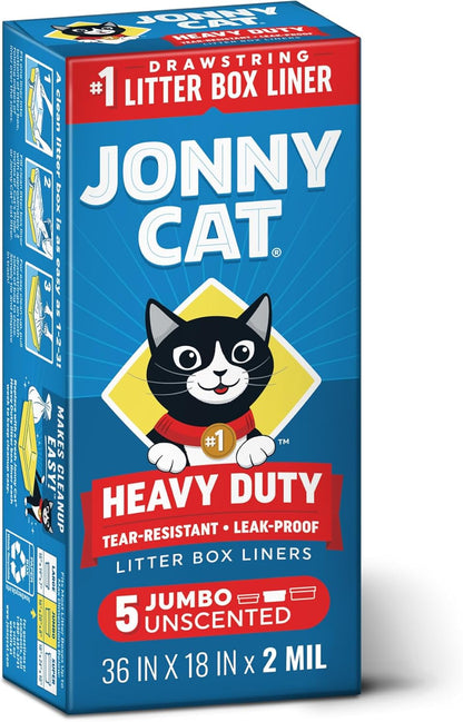 Jonny Cat Litter Box Liners: Heavy Duty - Tear & Leak Resistant - Drawstring Close - Jumbo, 15 Count - Image 11