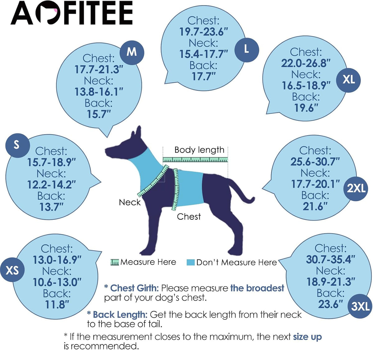 AOFITEE anti anxiety dog shirt in navy blue side view