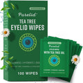 Purelid tea tree eyelid wipes front box packaging view