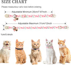 Unique Style Paws Valentine kitten collar set illustrating the detachable metal tracking bell and matching fabric charm pendant.