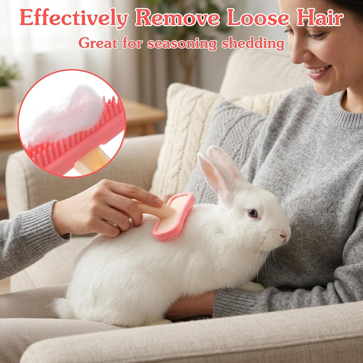 Oxiros silicone grooming tool removing dander from a small kitten