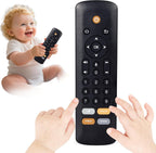 Flamdyno baby tv remote toy front view interactive musical learning device in black