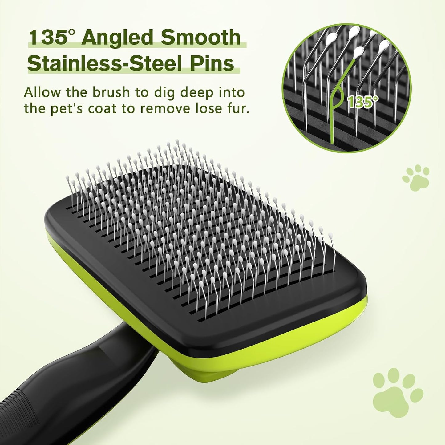 Pecute lightweight slicker brush ergonomic non slip handle grip design
