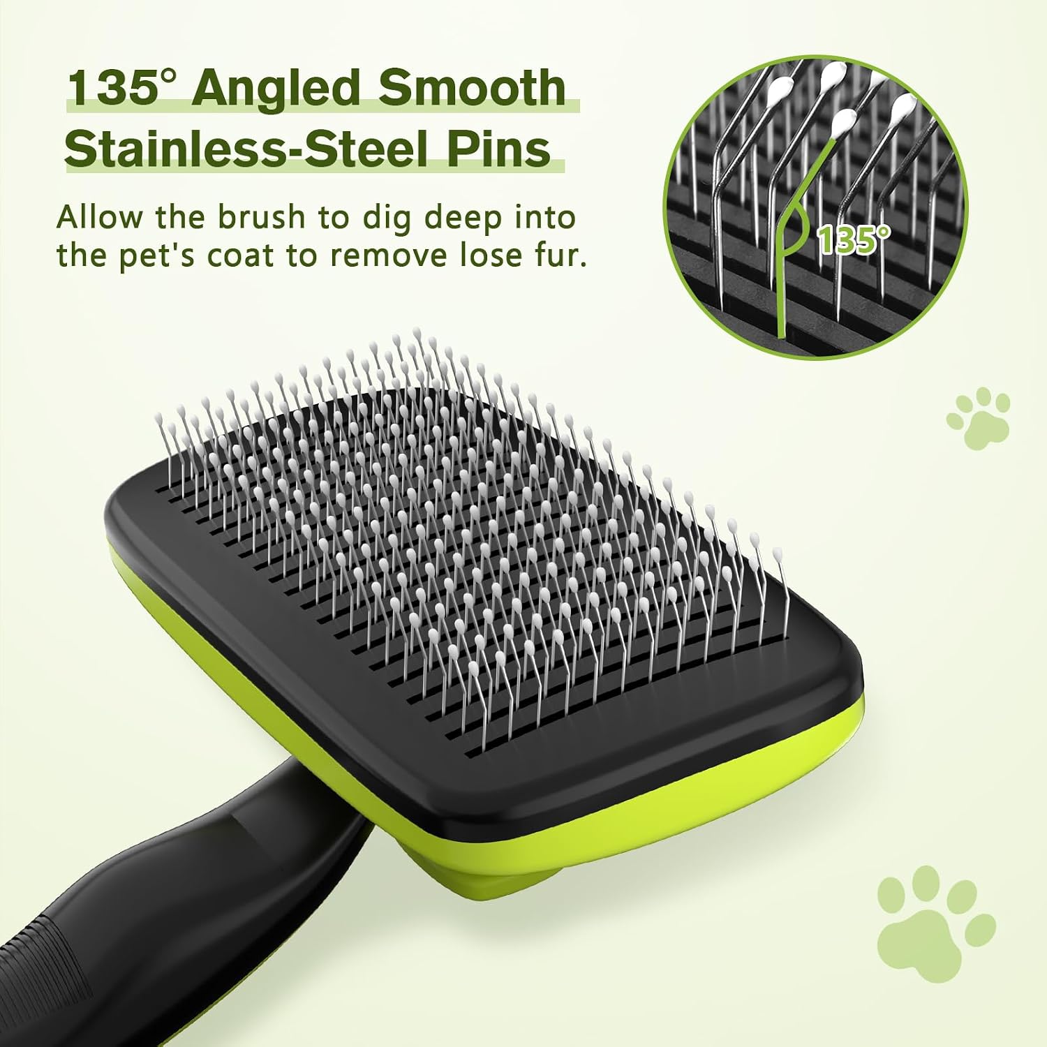 Pecute lightweight slicker brush ergonomic non slip handle grip design