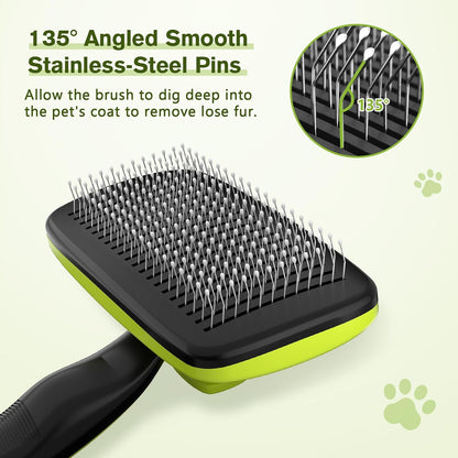 Pecute lightweight slicker brush ergonomic non slip handle grip design