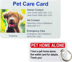 Pet ID Card Dog Cat Emergency Contact Card for Pets - Home Alone Instructions PVC with Key Tag Secure ID, LLC - Image 9
