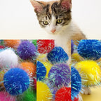 30 Pieces 1.2 inches Sparkle Pom Pom Balls for Cat - Interactive Glitter Balls, Multicolor, Best as Kitten Play Toys - Image 10