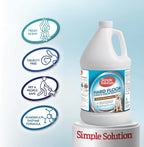 Rear label of Simple Solution Hard Floor pet cleaner showing instructions