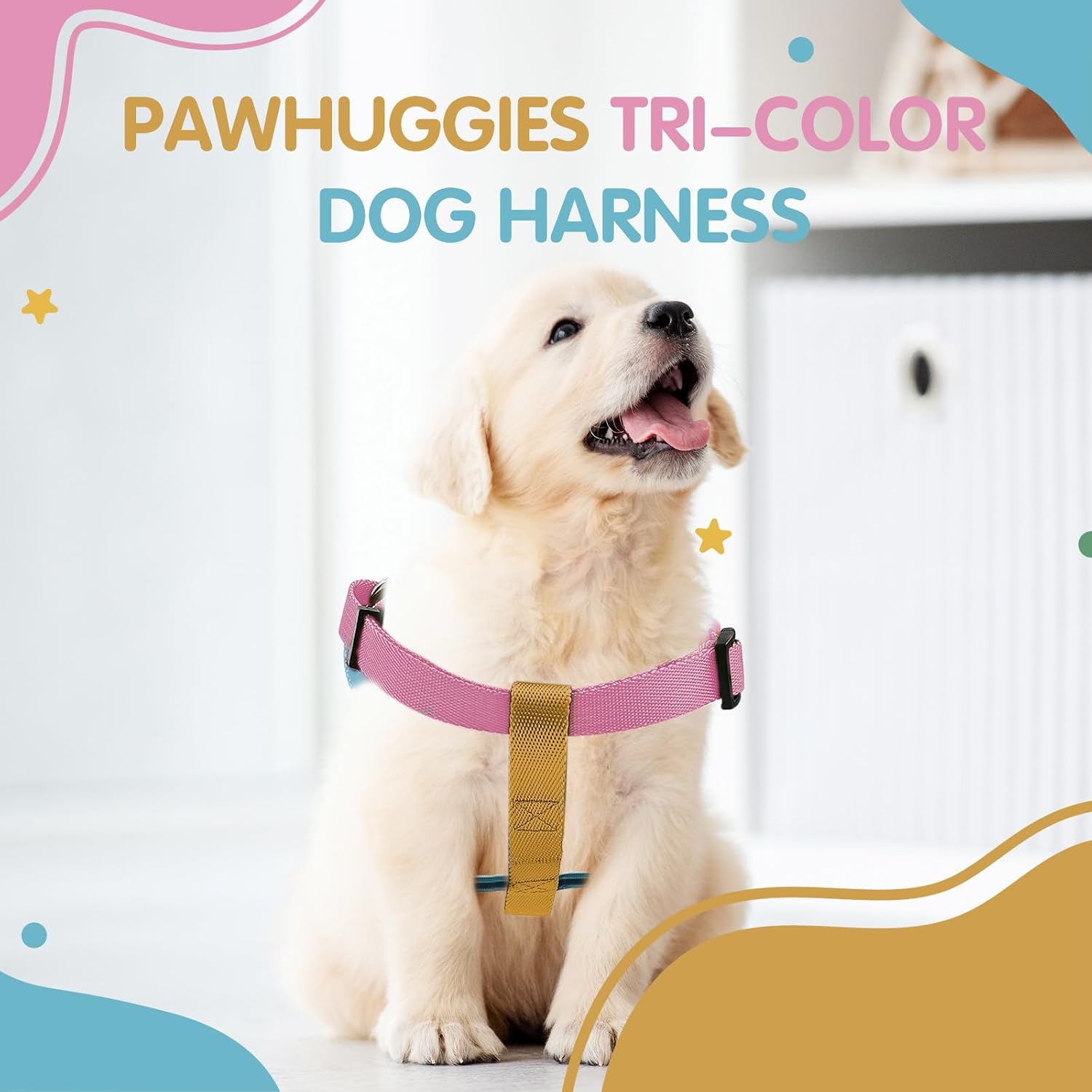 Adjustable straps on PawHuggies large dog harness