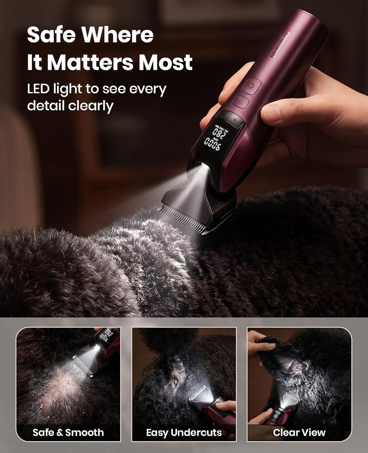 Oneisall authentic imported dog and cat hair grooming clipper full accessories set
